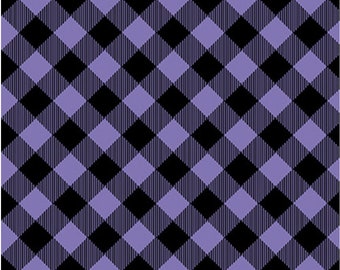 Henry Glass Priscilla's Pretty Plaids Bias 1/2" Check Purple Cotton Fabric By The Yard