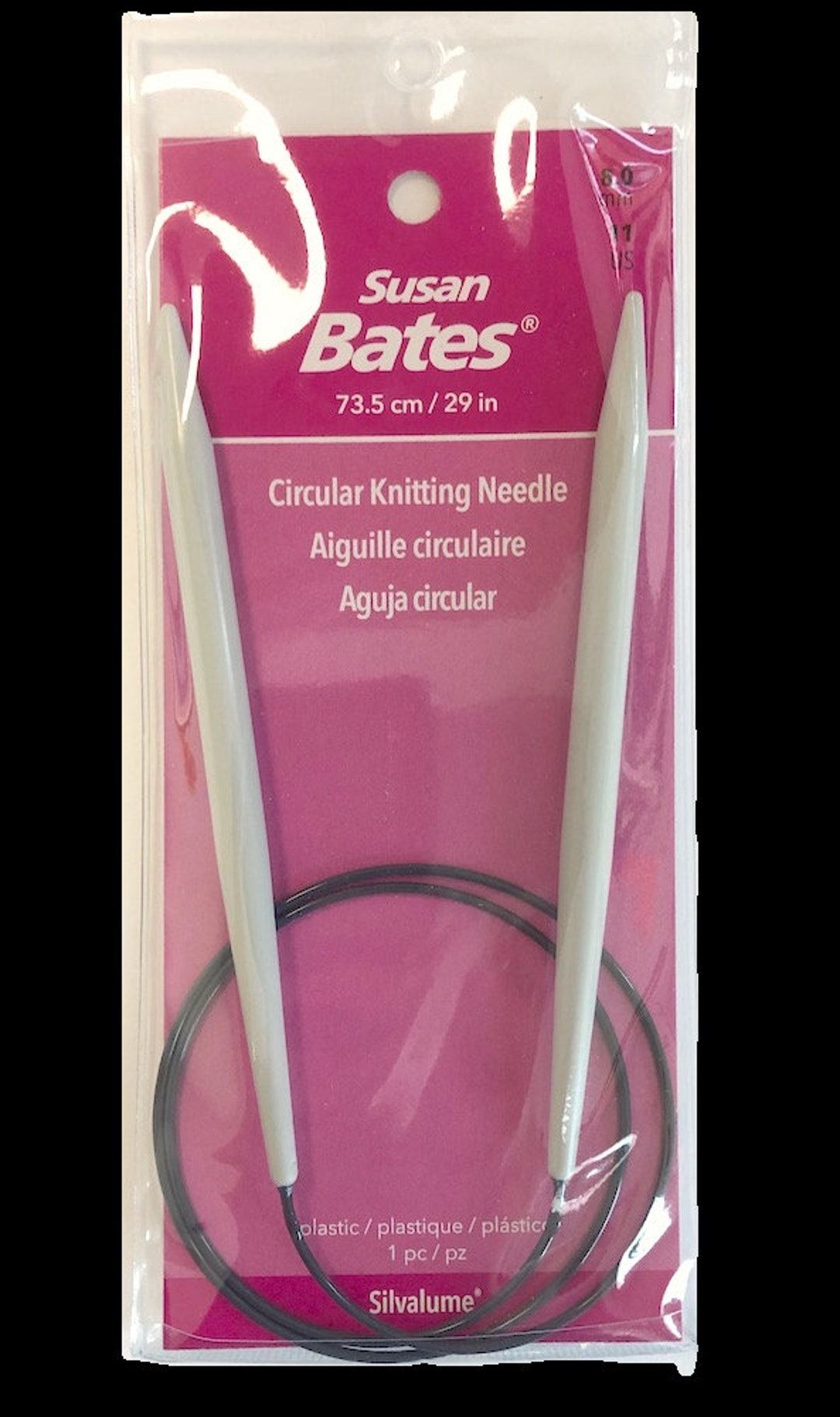 Susan Bates Silvalume 29 Circular Knitting Needles, U.S. 11 8.00mm 