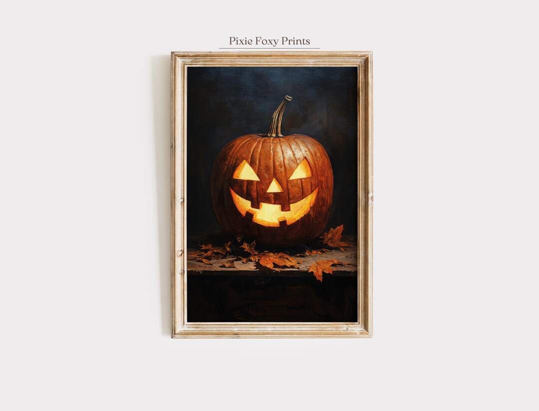 Vintage Jack O Lantern Print, Spooky Halloween Decor (digital Download ...