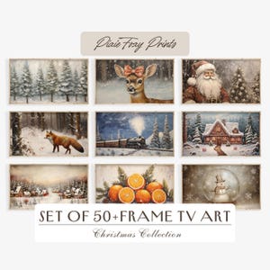 Vintage Christmas Frame TV Bundle, Winter Frame TV Art Set, Christmas Samsung Frame TV Art, Holiday Christmas Decor
