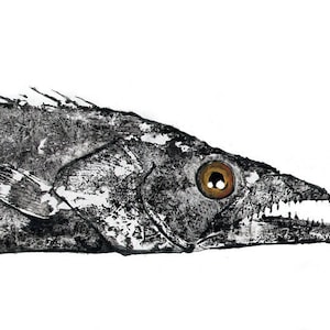 Largehead Hairtail/Beltfish Gyotaku Print (XL lifesize available)