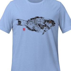 Parrotfish Gyotaku Unisex t-shirt (light colour options)