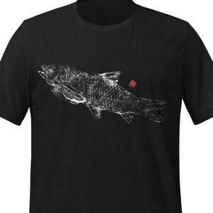 Grass Carp Gyotaku Unisex t-shirt (dark colour options)