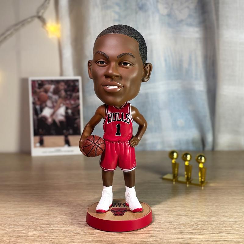 Derrick Rose Chicago Bulls NBA Bobblehead Gift Set 20cm Christmas Gift •  Iconic Shaking Head Figure • Premium Resin Birthday Gift for Him