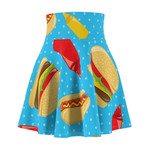 Hamburger Hot Dog Picnic Skater Skirt
