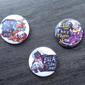 Cat Pronouns Button Pins