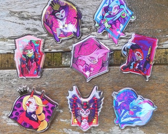 Pines estampados en caliente Helluva / Hazbin