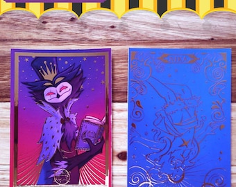 El jefe infernal Stolas y Luffy de One Piece, Nika, imprimen papel dorado