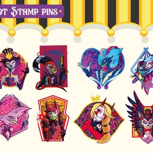 Pines estampados en caliente Helluva / Hazbin image 2