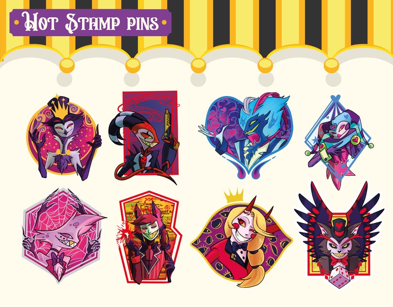 Pines estampados en caliente Helluva / Hazbin image 2