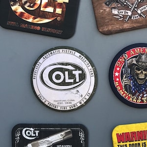 Colt Firearms Fridge Magnet Colt Gun Refrigerator Magnets Republican Gifts Conservative 2A Gun Gifts Husband Gun Ammo Theme Man Cave Decor