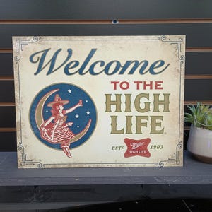 Miller High Life Beer Sign Basement Bar Signage Miller Lite Bartender Gifts 21st Birthday Decorations Vintage Beer Signs Mancave Wall Decor