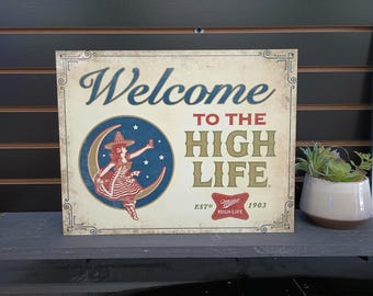 Miller High Life Beer Sign Basement Bar Signage Miller Lite Bartender Gifts 21st Birthday Decorations Vintage Beer Signs Mancave Wall Decor