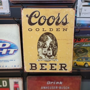 Coors Golden Beer Sign Basement Bar Signage Coors Banquet Coors Light Bartender Gifts 21st Birthday Decorations Beer Signs Bar Wall Decor