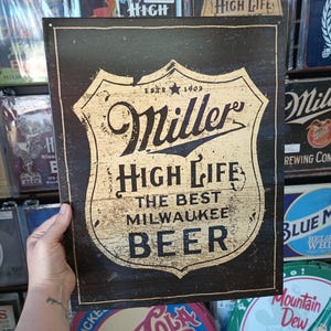Miller High Life Beer Sign Basement Bar Signage Miller Lite Bartender Gifts 21st Birthday Decorations Vintage Beer Signs Mancave Wall Decor