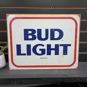 Bud Light Beer Sign Basement Bar Signage Anheuser Busch Beer Bartender Gifts 21st Birthday Decorations Vintage Beer Mancave Budweiser Beer