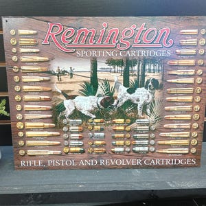 Remington bullet board estanho sinal remington cartuchos esportivos presentes para marido namorado pai garagem decoração masculino presente conservador republicano
