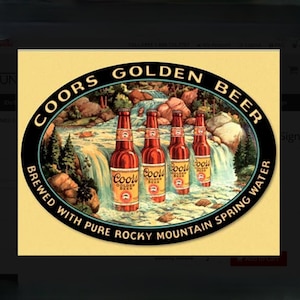 Coors Golden Waterfall Beer Sign Basement Bar Signage Coors Banquet Coors Light Bartender Gifts 21st Birthday Decorations Vintage Beer Signs