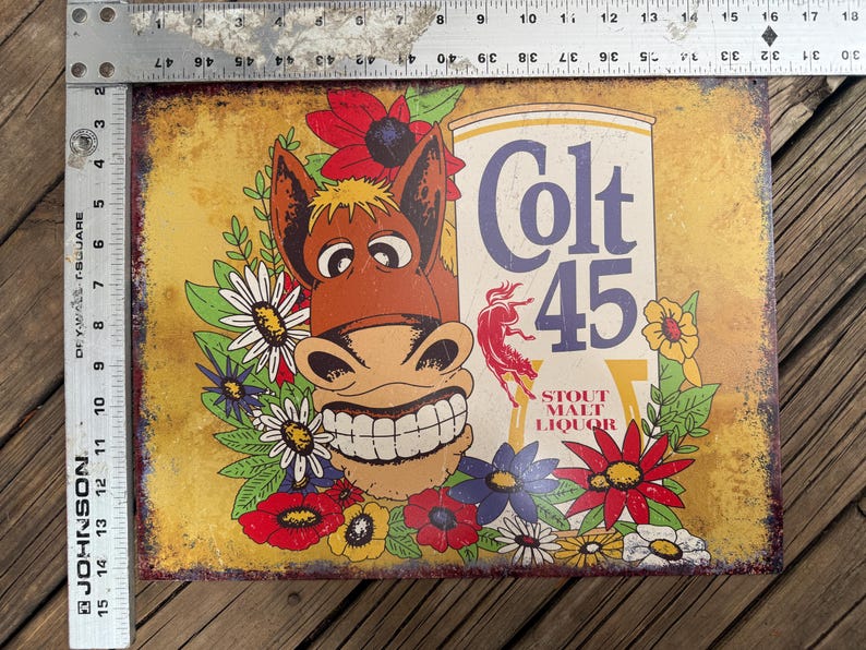 Colt 45 Beer Sign Basement Bar Decor PBR Signs Man Cave Pabst Beer Gift ...
