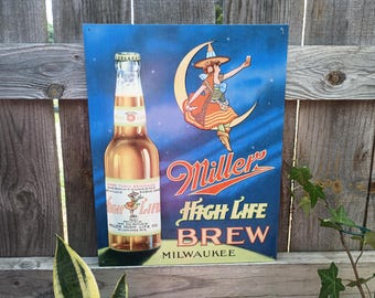 Vintage Miller High Life Beer Light With Digital Clock Register