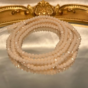 Cream Radiance Crystal Waist Beads With Clasp or Traditional Tie-on Option - Handmade Belly Chain - Beaded Waist Jewellery