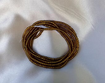 Brown Waist Beads With Clasp or Traditional Tie-on Handmade Beaded Belly Chain