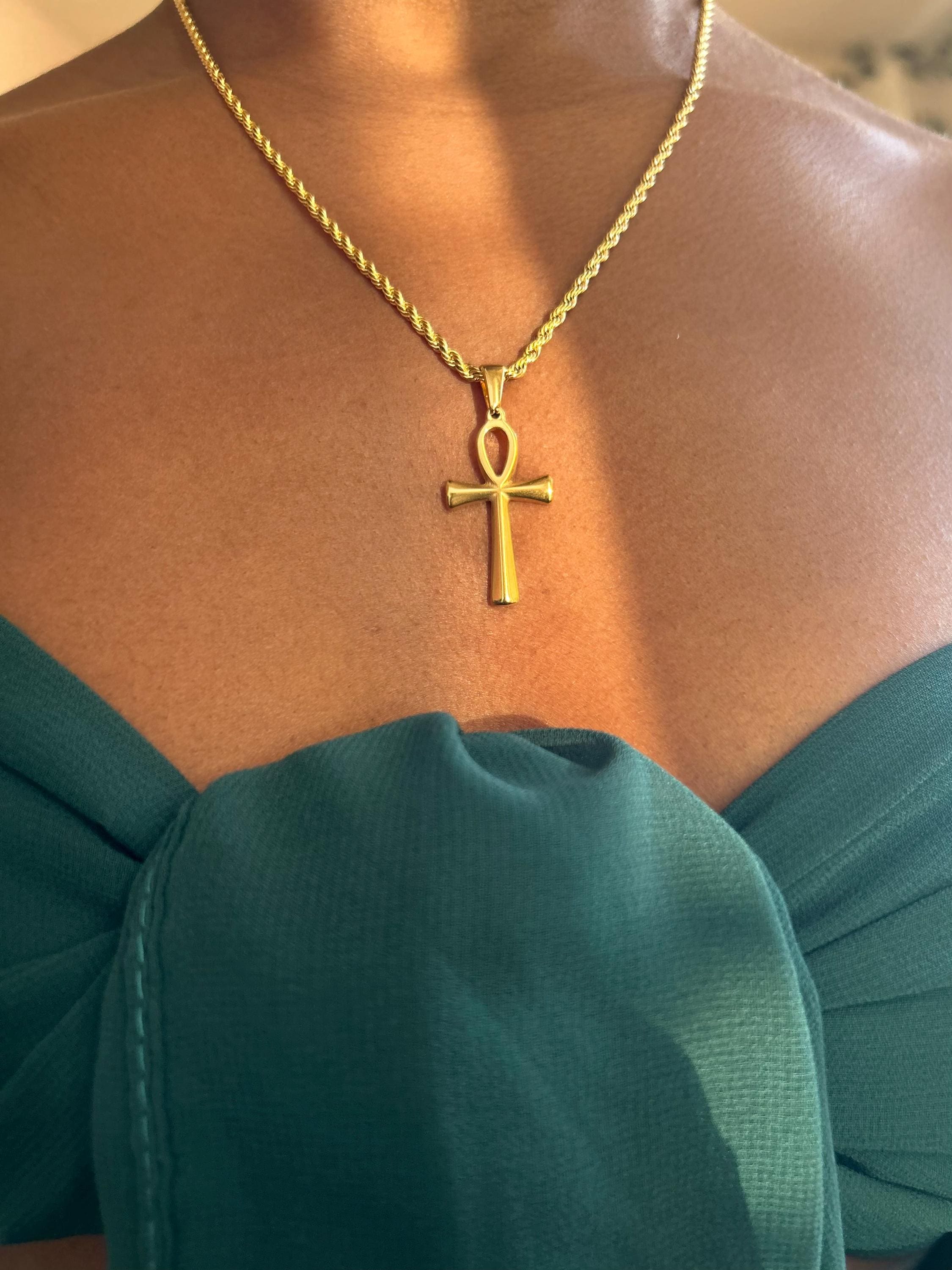 Gold ankh necklace - Etsy 日本