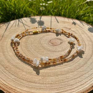 Moon Goddess - Moonstone Gemstone Waist Beads Brown Pink and Gold Waist Beads with Crystals - Handmade Intuition and Healing Jewellery