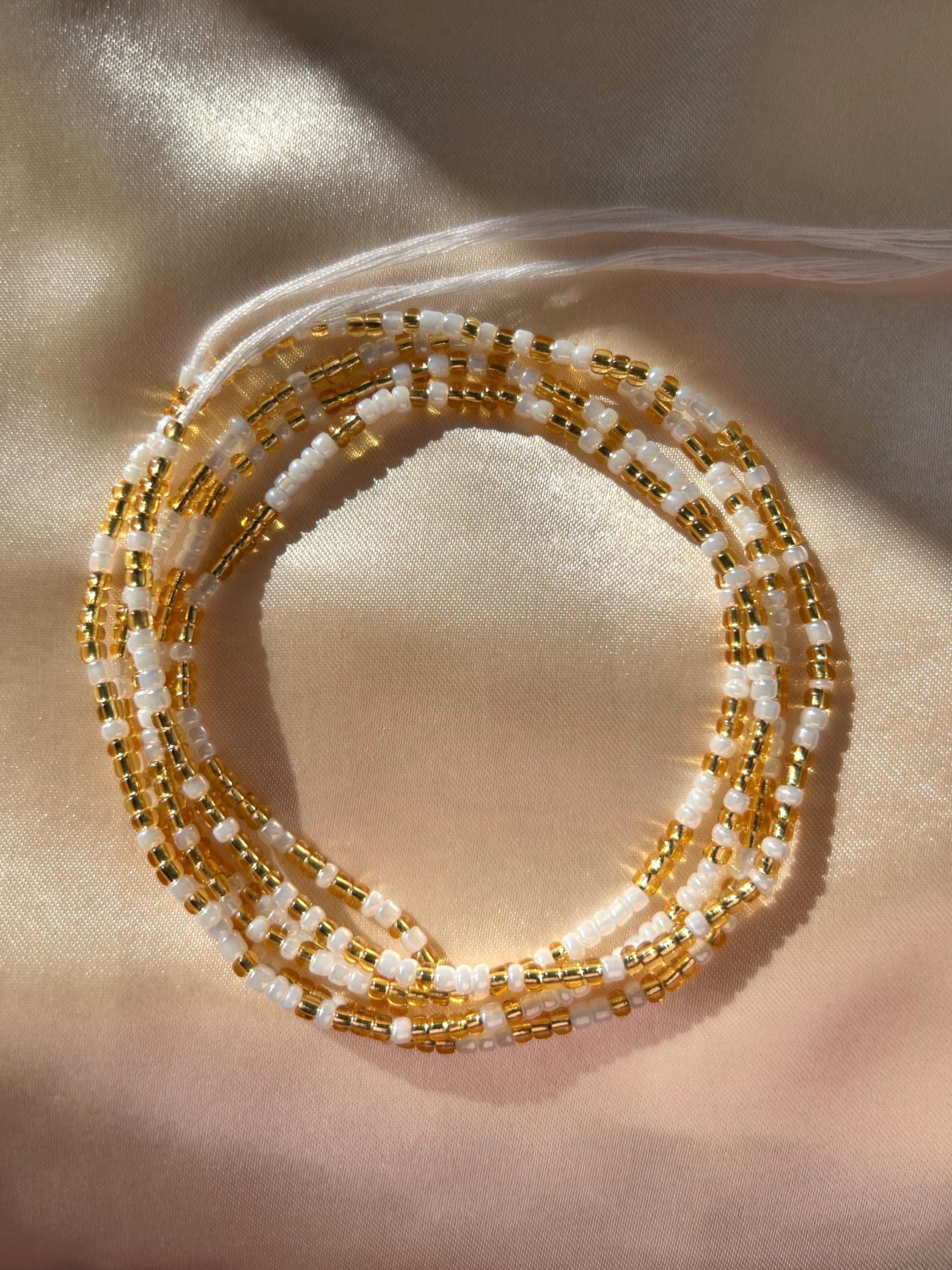 Angel - White and Gold Waist Beads With Clasp or Traditional  display picture 1