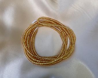 Light Gold Waist Beads With Clasp or Traditional Tie-on Handmade Beaded Belly Chain
