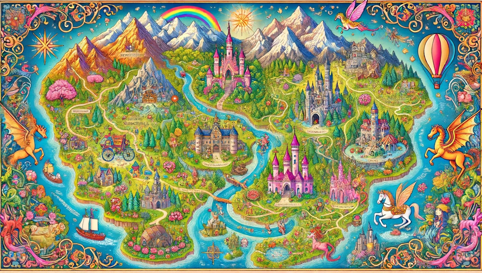 14 Fantasy Map Coloring Pages - Adult and Kids Coloring Book, Fantasy ...