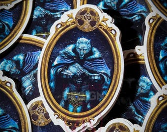Vinylsticker Elden ring portret: Baidd the Half-Wolf