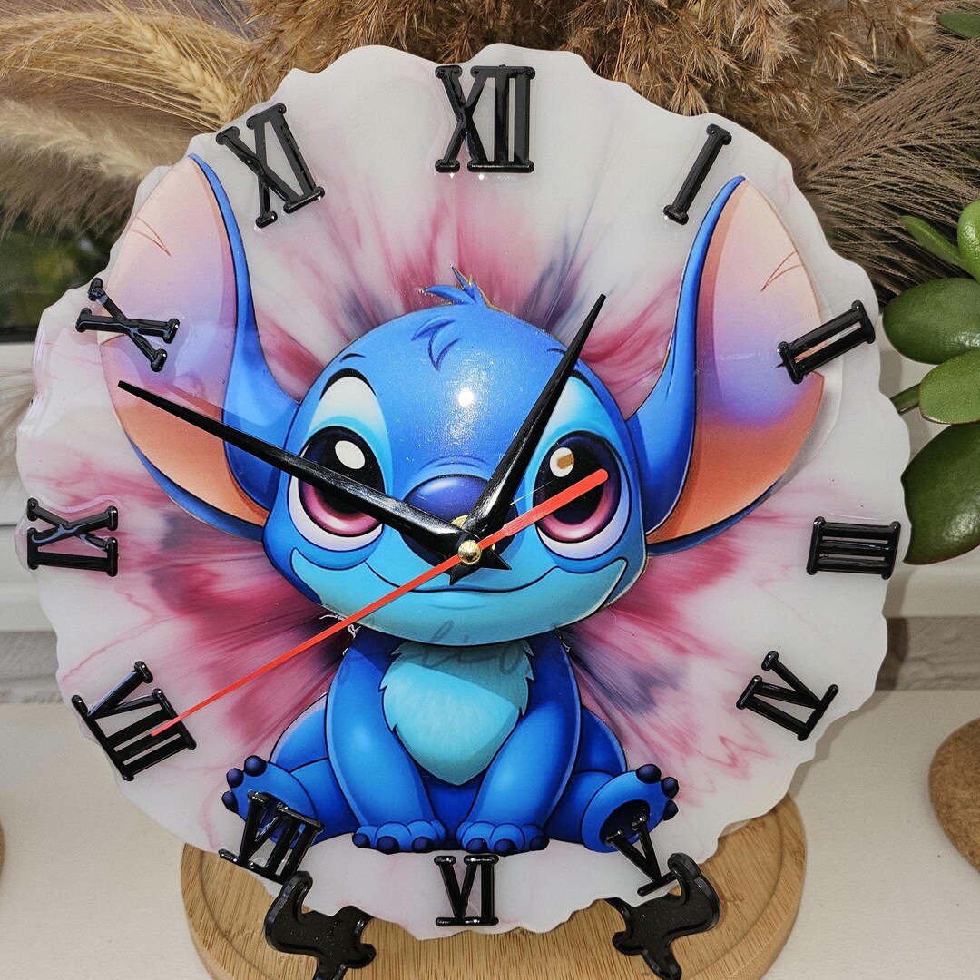 Stich Clocks Epoxy Resin Wall Kids Clock/ Stitch/unique Gift/kids Decoration ...
