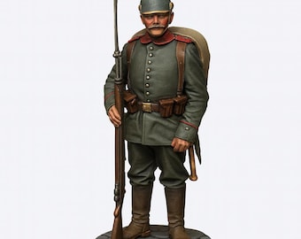 WW1 Deutscher Soldat STL-Datei | 3D Print Miniatur | Preußische Fußbrigade Figur | Historisches Modell