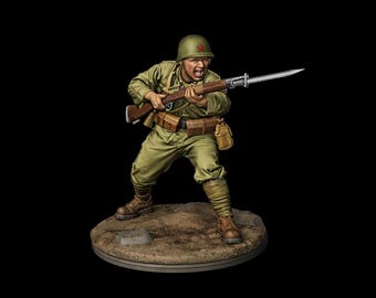 Japanese WWII Soldier STL | 3D Print Miniature | Historical Figure