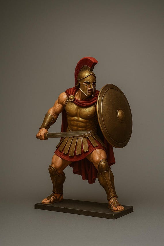 Spartan Warrior STL File | Ancient Greek Soldier 3D Print Model | Highly Detailed Miniature Figurine | Resin Printable Historical Statue
