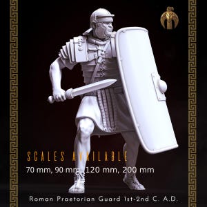 Legionair van het Romeinse Rijk Historische figuur. 3D-model bedrukt met hars.