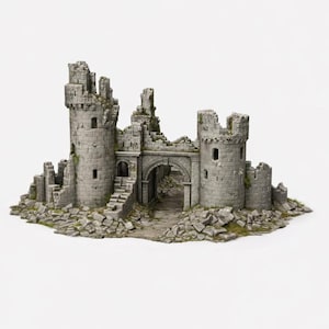 Ancient Fortress Ruins STL | Fantasy Tabletop Terrain | 3D Printable Castle Gate