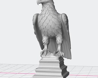 Eagle Statue STL File • Majestic Eagle Figurine 3D Model