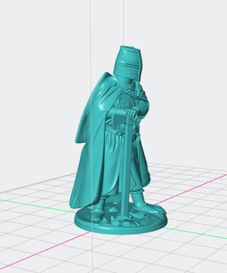 Medieval Crusader Knight STL File for 3D Printing – Detailed Miniature ...