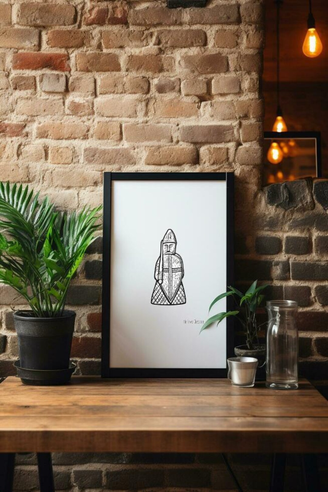 Lewis Chessmen Rook Print – Medieval Warder Illustration – Viking ...