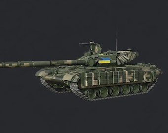 T-64 Main Battle Tank STL File for 3D Printing | Modern Military Tank Model