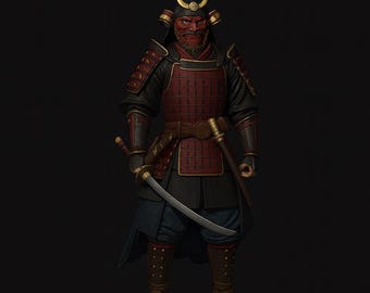 Samurai Warrior: digitaal STL-bestand voor 3D-printen