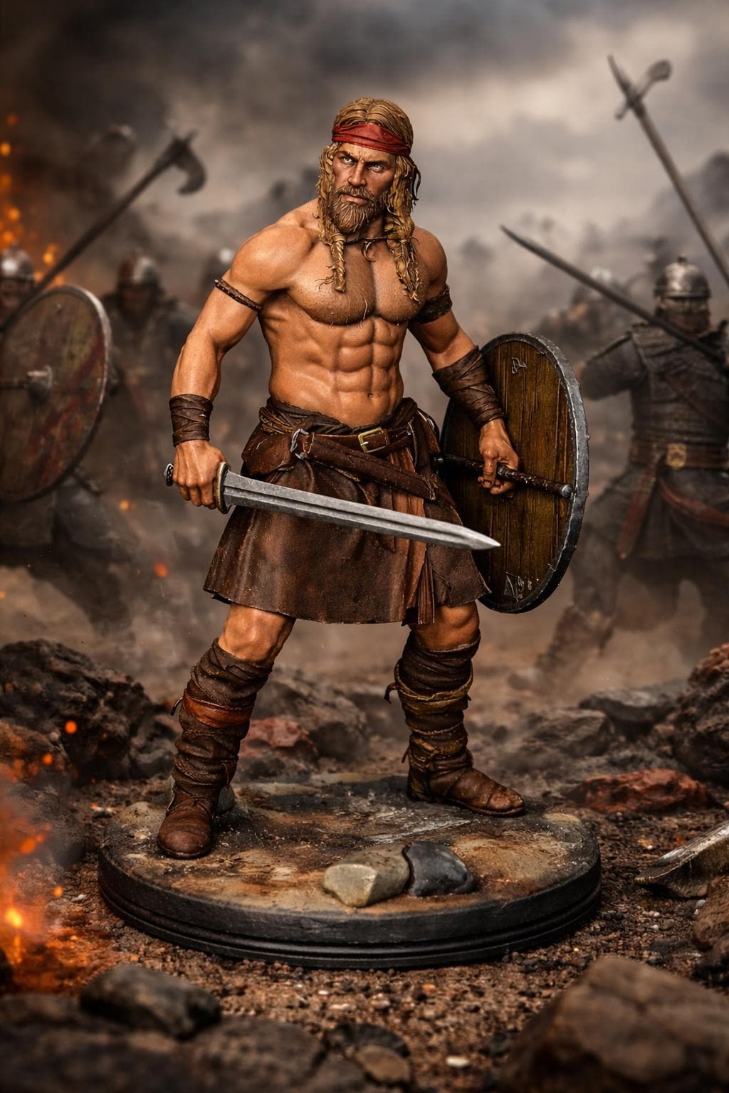 Scandinavian Viking Warrior STL – Norse Fighter Miniature for 3D