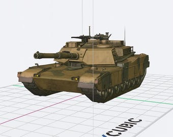 M1A2 Abrams Tank STL File – High-Detail 3D Model for Printing, Modern Military