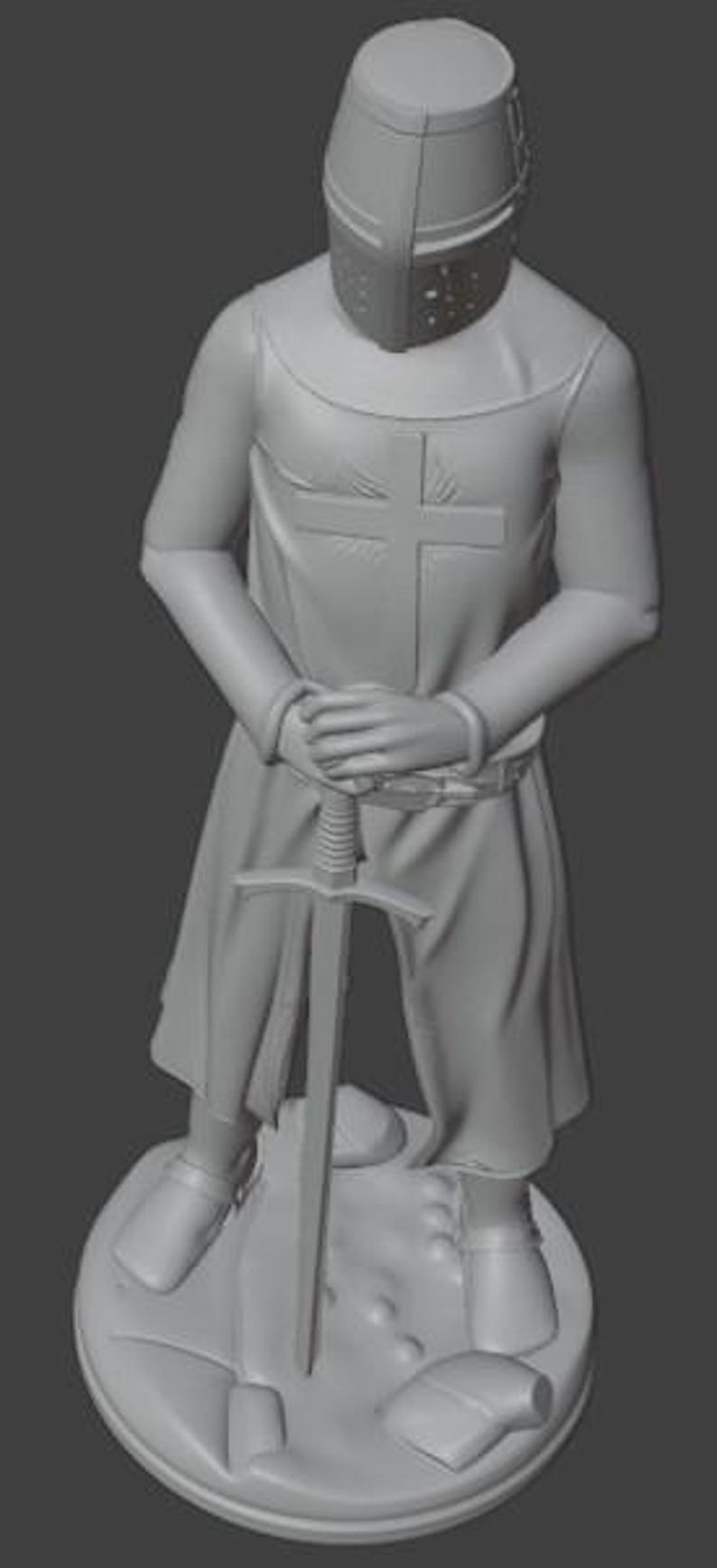 Crusader Knight STL File – Medieval Warrior of the Crusades Era 3D ...