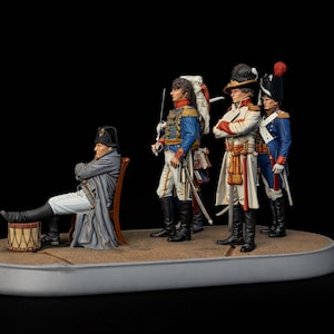Napoleon vid Borodino STL Diorama – Napoleons högkvarterskommandoscen, Napoleonskrigens miniatyrer för 3D-utskrift