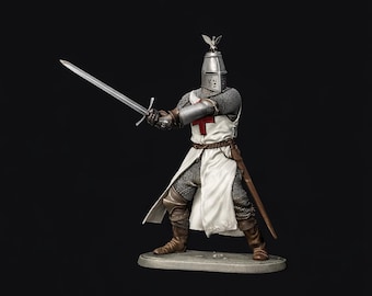 テンプル騎士団騎兵、十字軍騎士、1/18スケール（90 mm）、中世と