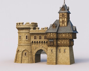 Medieval Gatehouse Castle STL | 3D Print Model
