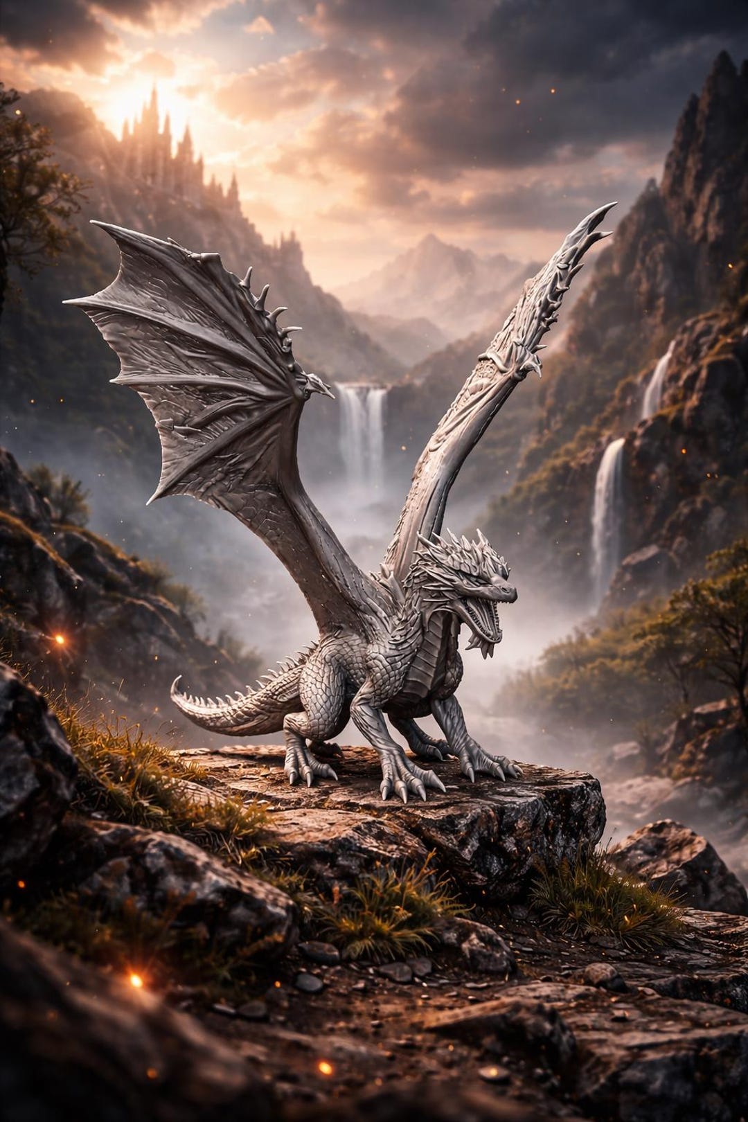 Epic Fantasy Dragon STL – Winged Dragon Figure – High Detail Monster ...